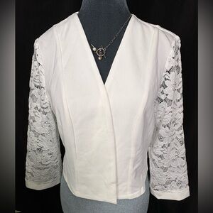 Allegra K Women's Elegant Floral Lace Shrug  Cropped Bolero Jacket size L